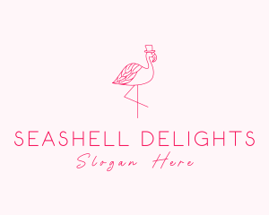 Pink Flamingo Hat logo design