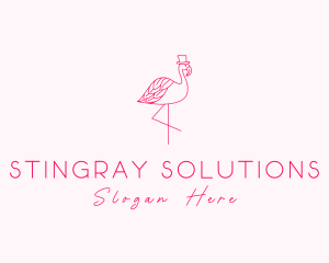 Pink Flamingo Hat logo design