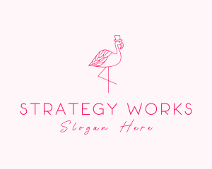 Pink Flamingo Hat logo design