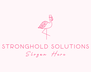 Pink Flamingo Hat logo design