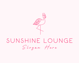 Pink Flamingo Hat logo design