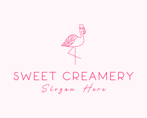 Pink Flamingo Hat logo design