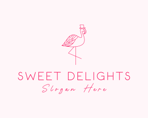 Pink Flamingo Hat logo design