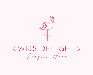 Pink Flamingo Hat logo design