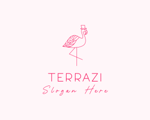 Pink Flamingo Hat logo design