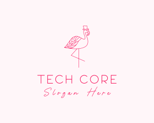 Pink Flamingo Hat logo design