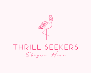 Pink Flamingo Hat logo design