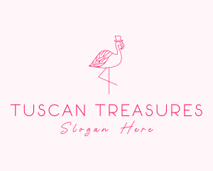 Pink Flamingo Hat logo design