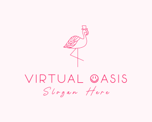 Pink Flamingo Hat logo design