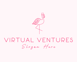 Pink Flamingo Hat logo design