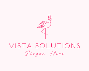 Pink Flamingo Hat logo design