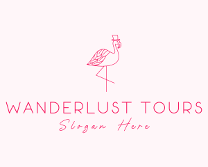 Pink Flamingo Hat logo design