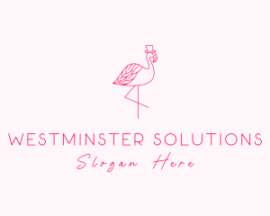 Pink Flamingo Hat logo design