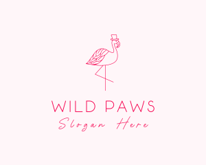 Pink Flamingo Hat logo design