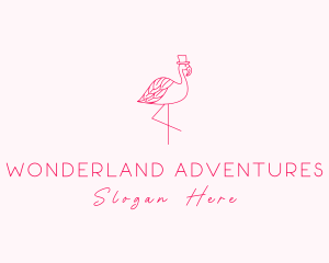 Pink Flamingo Hat logo design