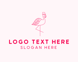 Pink Flamingo Hat logo design