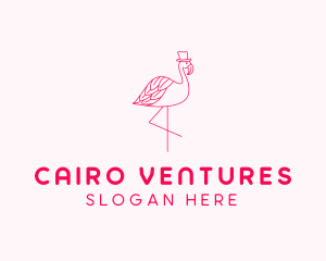 Pink Flamingo Hat logo design