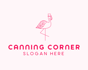 Pink Flamingo Hat logo design