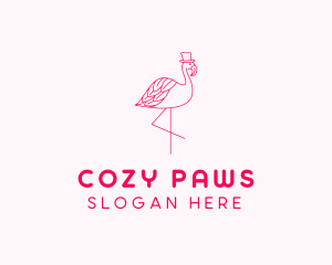 Pink Flamingo Hat logo design