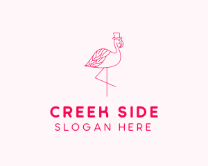 Pink Flamingo Hat logo design