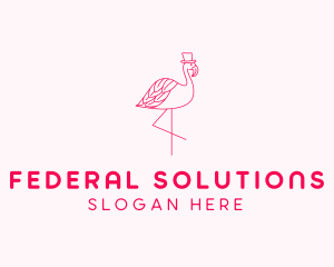 Pink Flamingo Hat logo design