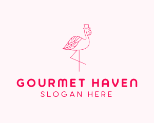 Pink Flamingo Hat logo design