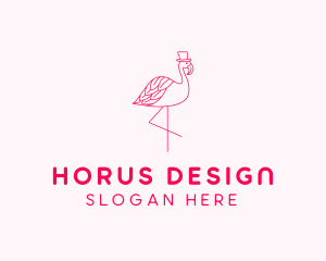 Pink Flamingo Hat logo design