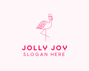 Pink Flamingo Hat logo design