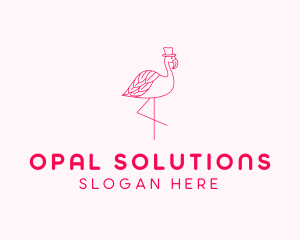 Pink Flamingo Hat logo design