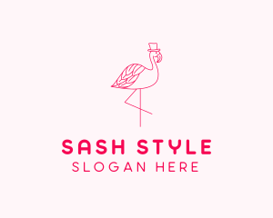 Pink Flamingo Hat logo design