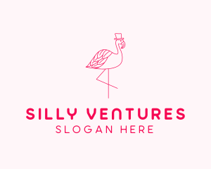 Pink Flamingo Hat logo design