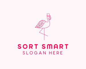 Pink Flamingo Hat logo design