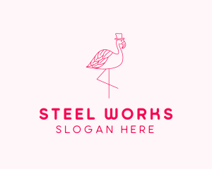 Pink Flamingo Hat logo design