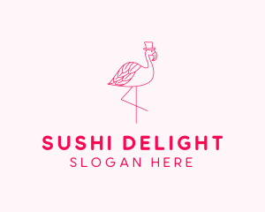 Pink Flamingo Hat logo design