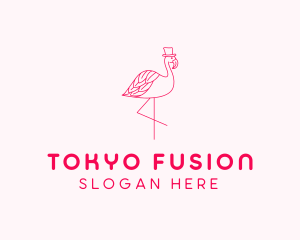 Pink Flamingo Hat logo design