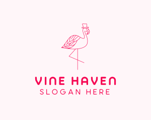 Pink Flamingo Hat logo design