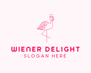 Pink Flamingo Hat logo design