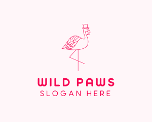 Pink Flamingo Hat logo design