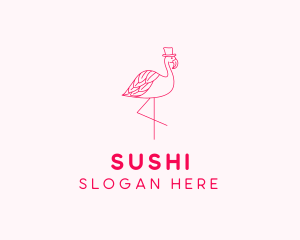 Pink Flamingo Hat logo design