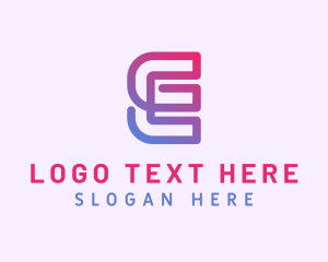 Enterprise - Monoline App Letter E logo design