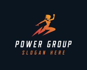 Power Lightning Woman Logo