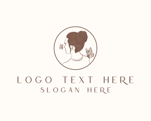 Blogger - Butterfly Woman Stylist logo design