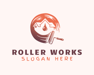 House Paint Roller logo design