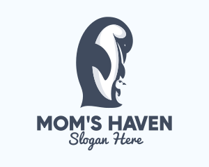 Penguin Mom & Baby logo design