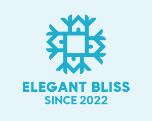 Pattern - Snowflake House Christmas logo design