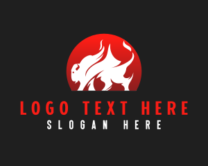 Ox - Ox Flame BBQ logo design