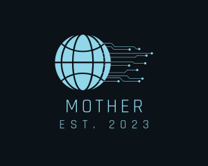 Cyber - Global Technology Circuit logo design