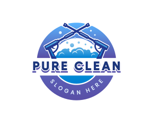 Pressure Hydro Washing Cleaning logo design