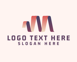 3d - Modern Professional Ribbon Letter M logo design