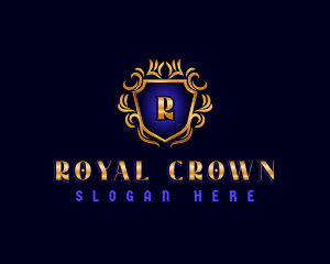 Shield Decorative Crown logo design